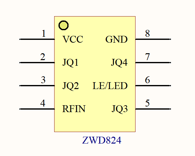 ZWD824 学习型四路无线遥控开关解码芯片1527解码方案IC(图4)