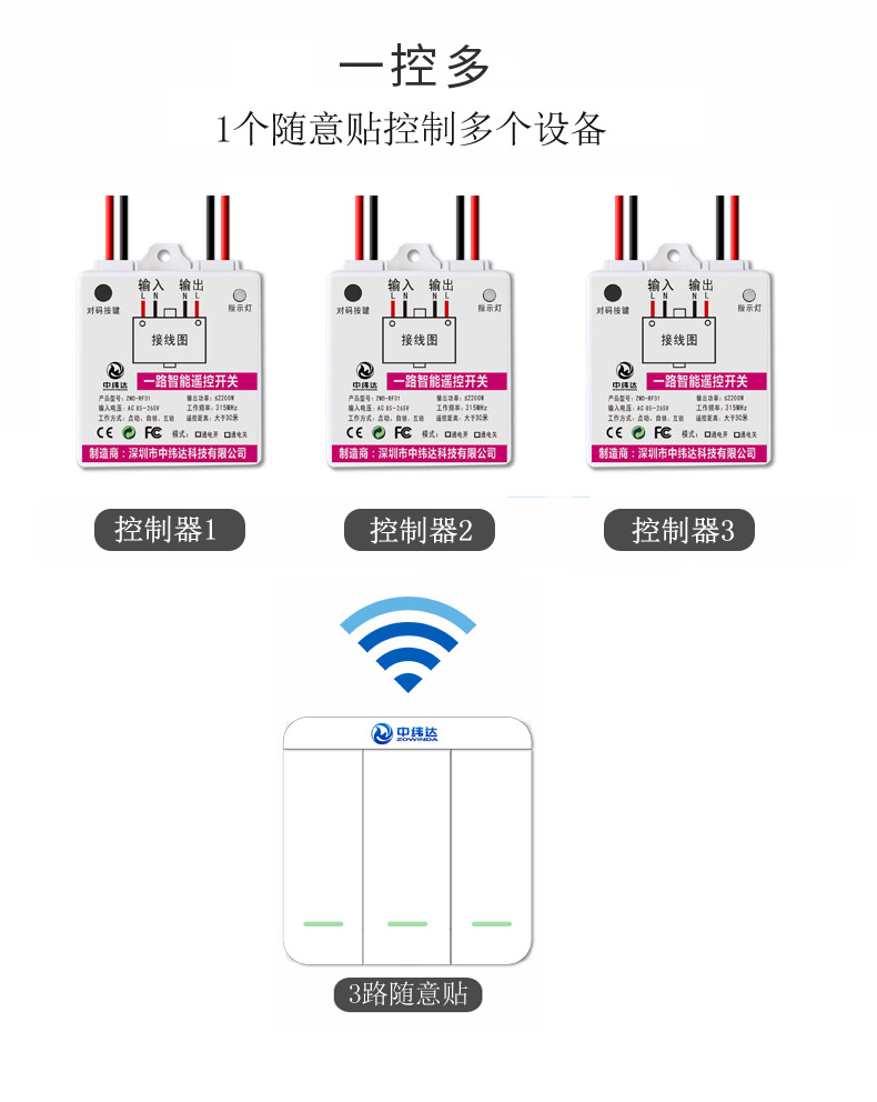 86盒无线射频随身贴遥控开关(图9)